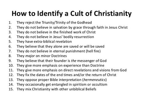 An example of this is the “communion wafer” of the Catholic Church. . Christianity is a cult